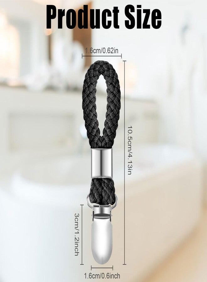 SXoonKing 6Pcs Kitchen Towel Clips, Metal Clips for Hanging with Braided Cotton Loop, Kitchen Hand Towel Holder Hook for Home Bathroom Cupboards Cloth Hanger Holder - Image 2